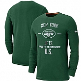 Men's New York Jets Nike Green 2019 Salute to Service Sideline Performance Long Sleeve Shirt,baseball caps,new era cap wholesale,wholesale hats